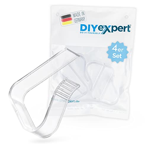 Conjunto de 4 Pregos para Mesa de Plástico Transparente DIYSHOP - Clipes e pesos para toalhas de mesa - 4 pregos, mesa plástica transparente, formato V, 3 cm altura