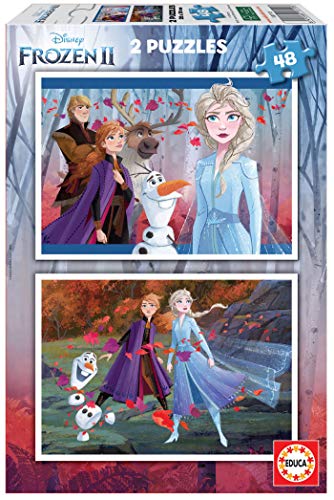 Puzzle EDUCA FROZEN II 2 X 48 (Idade Mínima: 3 Anos - 48 Peças) EDUCA - Quebra-cabeças de encaixar - 48 peças, 3 anos, plástico, profundidade 12 cm