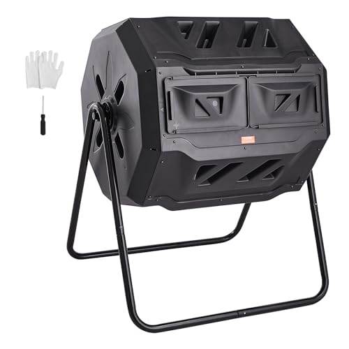 Compostor VEVOR com Roda (162,7 L - 2 Câmaras) VEVOR - Compostores - 162,7 L, 2 câmaras, 110 libras