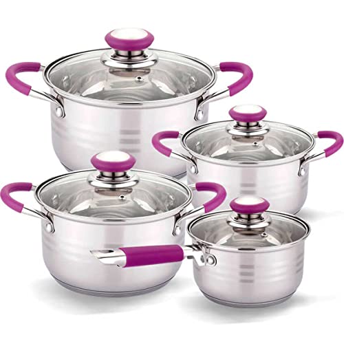 Conjunto de Panelas GRIDINLUX (8 peças) gridinlux - Conjuntos de panelas - aço inoxidável, antiaderente, 11,5 litros, 8 peças