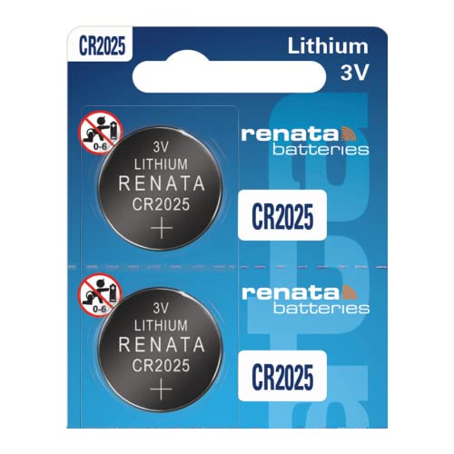 Pilha Não Recarregável RENATA CR2025 (2 unidades) Renata Batteries - Baterias de uso geral - CR2025, 3 V, 220 mAh, botão