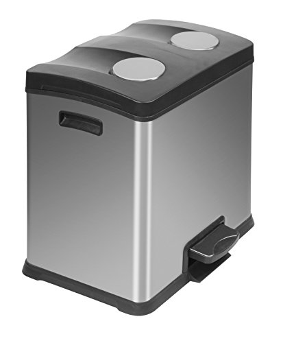 Caixa de Lixo EKO - EUROPE VB 9228 (24 l) EKO - Carrinhos e caddies de limpeza - 24 l, dois compartimentos, aço inox, pés anti-deslizantes