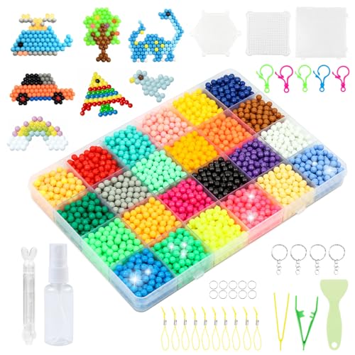 Conjunto de Contas para Bebé VFANDV (Idade Mínima: 3 anos) VFANDV - Materiais de arte e artesanato - manualidades, 4800 contas, 24 cores, PVA e ABS