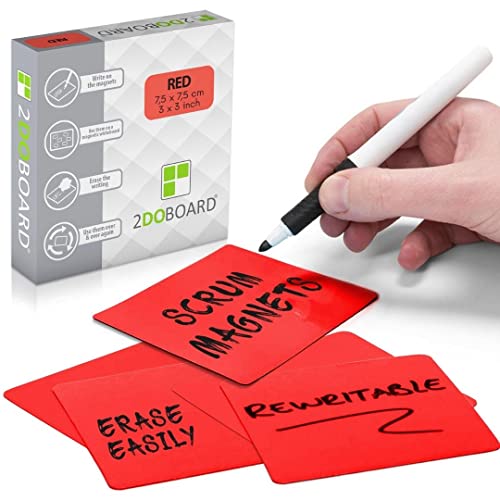 Cartões Magnéticos SCRUM, AGILE, KANBAN e LEAN - 7.5x7.5cm - Conjunto de 25 Imãs 2DOBOARD - Ímãs de geladeira - scrum, agile, kanban, lean, 25 imãs