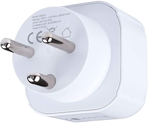 Adaptador de Viagem DENMARK DK (Type J - Type C, E e F - Preto) Keple - Inversores de energia - adaptador, viagem, europa, type j, type-c, preto