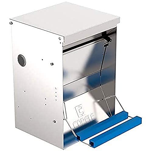 Comedouro para Pássaros SAFEED 6K (Cinzento - Plástico) COPELE - Comedouros e bebedouros para gaiolas de pássaros - 6 kg, galvanizado, porta automática, buraco lateral