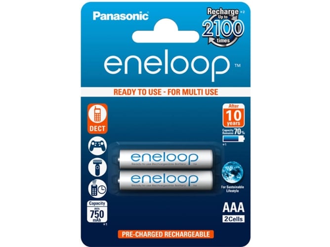 Pilha Recarregável PANASONIC K-KJAAA2ER Panasonic - Baterias - 750 mah, 12 v, AAA, universal