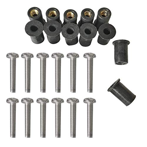 Conjunto de Parafusos e Porcas de Goma com Ponta FHELECTRONIC FHelectronic - Porcas e parafusos - 12 unidades, M4 x 20 mm, M5 x 25 mm, neopreno