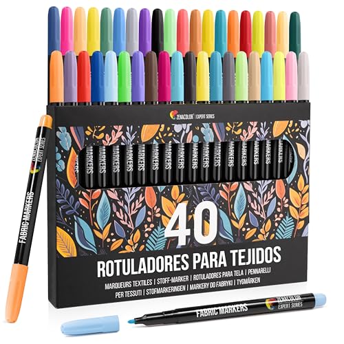 Marcador de Tecido PERMANENTE 40 (Multicor) BMS International - Marcadores e marcadores de texto - tinta permanente, traço fino, multicor, 40 cores