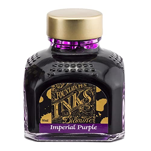 Tinta de China DIAMINE Imperial Purple (80 ml) Diamine - Tinta e recargas de caneta - pigmento, à base de água, resistente ao calor, lavável