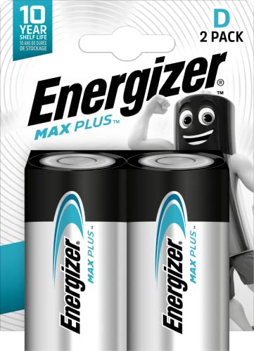Pilhas Não Recarregáveis ENERGIZER Max Plus D (2 unidades) Energizer - Baterias - 12 anos, energia constante, tecnologia avançada