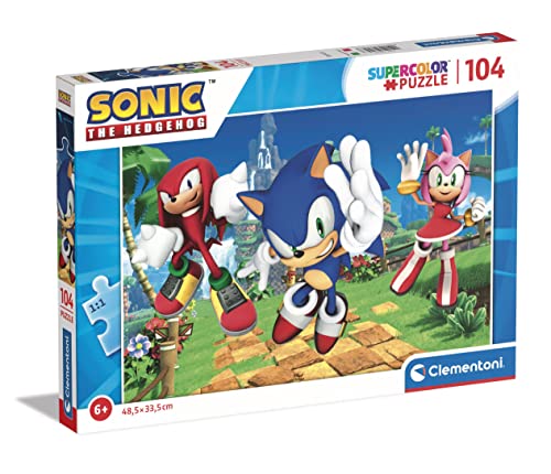 Puzzle CLEMENTONI Sonic The Hedgehog (Idade Mínima: 6 Anos - 104 Peças) CLEMENTONI - Quebra-cabeças - Sonic, 104 peças, idade mínima 6 anos, coordenação visual