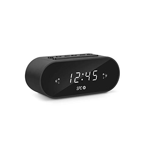 Rádio Despertador SPC 4585N (Preto - Digital - Alarme Duplo) SPC - Radios - digital, alarme duplo, preto