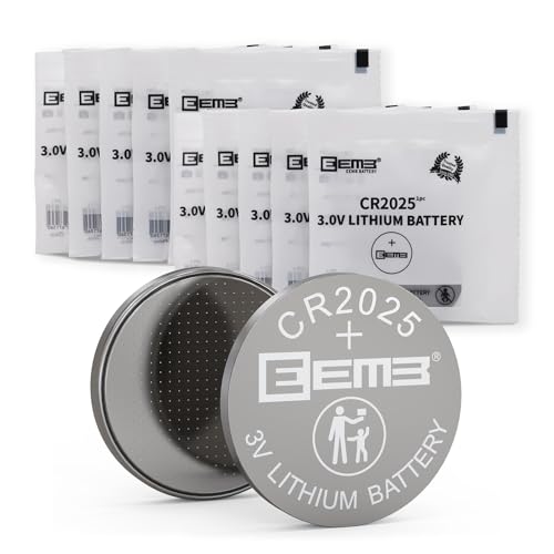 Pacote com 10 Baterias CR2025 EEMB (3V - 1.2Wh) EEMB Co.,Ltd - Baterias - 1.2 Wh, 3 V, CR2025, 10 baterias, lítio-manga de titânio