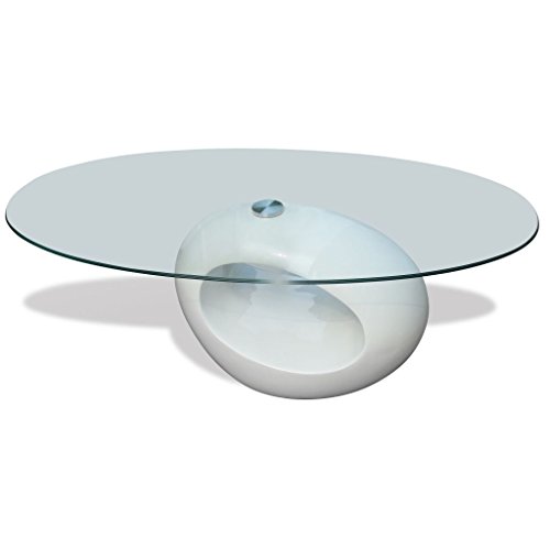 Mesa de Centro VIDAXL (Branco - Vidro e MDF - 115 x 40 x 40 cm) vidaXL - Conjuntos de móveis - vidaxl, branco, vidro, MDF, 115x40x40cm