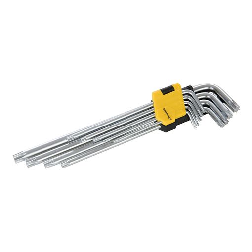 Conjunto de Chaves Allen Star (9 peças) Silverline - Chaves inglesas - 9 peças, aço inoxidável, 150 mm, suporte