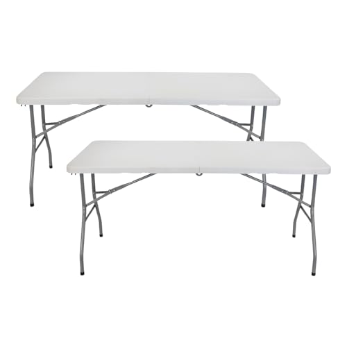 Mesa de Campismo THINIA HOME (Preto - Aço e Resina - 150 x 70 x 74 cm) THINIA HOME - Móveis de exterior - aço, resina, 150x70x74 cm, fecho estável