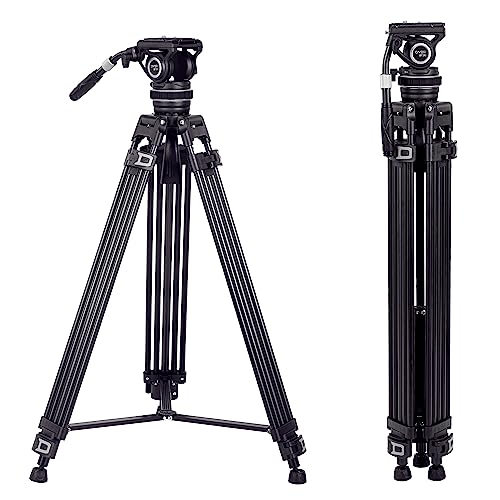 Tripé de Vídeo CAYER PRO Video Tripod 74 Cayer - Tripés e monopés - ajustável, 34.7-74 cm, suporte central, bloqueio, movimento fluido