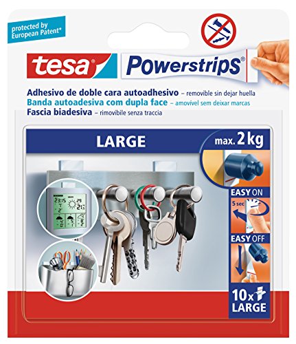 Pack 10 Fitas Adesivas TESA Powerstrips Large TESA - Fitas adesivas de escritório - pack, 10 fitas adesivas, tesa powerstrips large, 2 kg