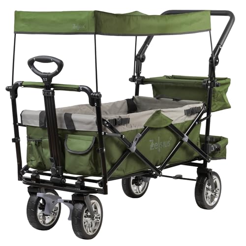 Carrinho de Bebé ZELSIUS Dobrável com Teto Verde (Recondicionado Como Novo) Zelsius - Macacos e empilhadores - dobrável, teto verde, metal, 90 kg