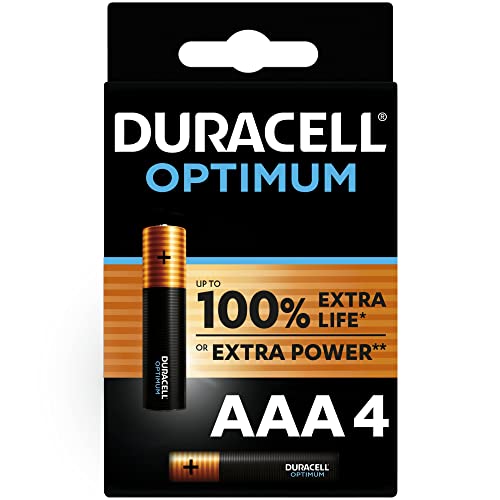 Pilhas DURACELL Alcalina Optimum AAA (4 unidades) Duracell - Baterias de uso geral - alcalino, AAA, 1,5 V, 4 unidades