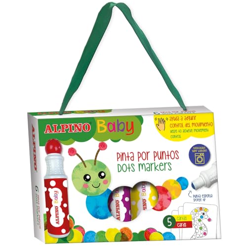 Jogo Didático ALPINO BABY 6 Rotuladores por Puntos (Idade Mínima: 3) Alpino - Roupa - escrita, cálculo matemático, rotuladores, pintura