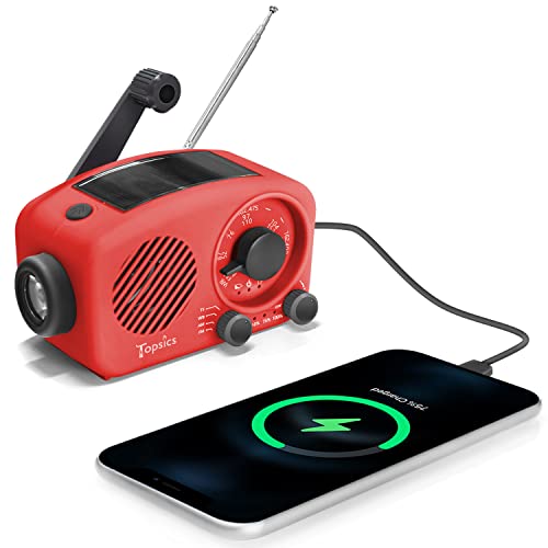 Rádio Emergência com Bluetooth 2000 mAh e Bateria Recarregável Topsics - Baterias - rádio emergência, bluetooth, 2000 mAh, bateria recarregável, linterna, radio fm am