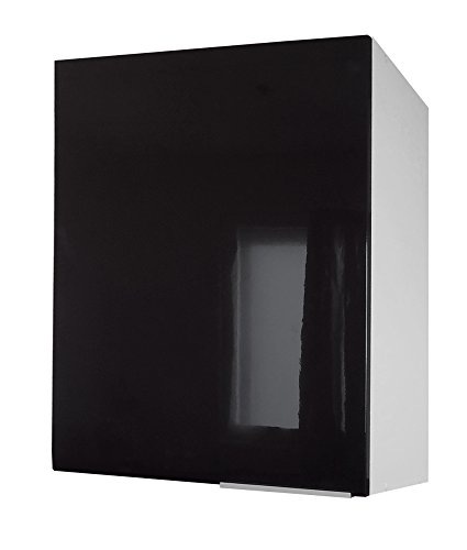 Armário de Cozinha BERLENUS CP6HN (Preto) Aucune - Armários de cozinha - preto, melamina, prateleira ajustável, dobradiças