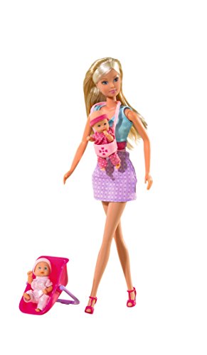 Boneca Steffi Love 30 cm (Idade Mínima Recomendada: 3 anos) SIMBA - Bonecas - 30 cm, 2 bebés, acessórios, porta-bebé