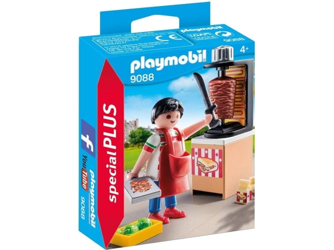 Conjunto de brinquedos PLAYMOBIL Kebab (3 anos) PLAYMOBIL - Conjuntos de brinquedos - figura bolo, suporte, tijolos tetra, frasco