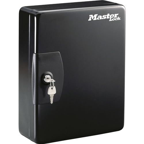 Armário de chaves MASTER LOCK KB-50ML Preto Master Lock - Cofres de segurança - 50 compartimentos, cadeado, porta de vidro, aço resistente