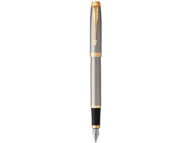 Caneta de Tinta Permanente PARKER IM Preto, Inox PARKER - Canetas - preto, inox, design moderno, metal escovilhado