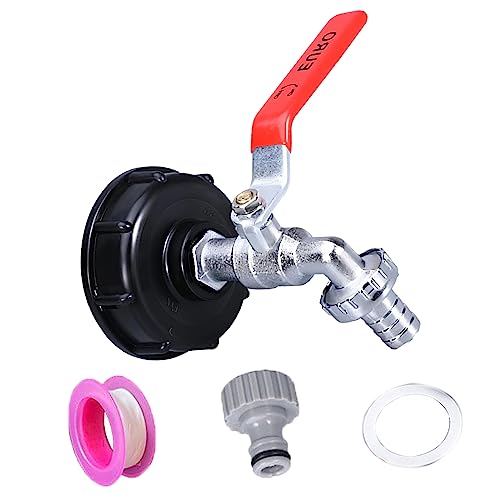 Adaptador de Tanque de 1000 L com Conector de Rosca de 1/2 Grifo TIMEMEET - Acessórios e válvulas para mangueira de jardim - 1000 L, conector de rosca, 1/2 grifo
