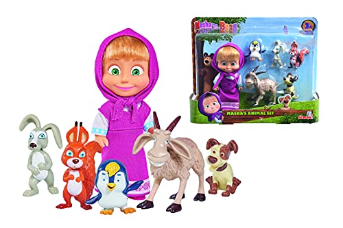 Boneco SIMBA TOYS Masha and the Bear with Animals SILVERTORN - Bonecas - masha, osso, amigos animais, figurinhas