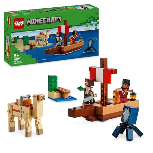 LEGO Minecraft: O Viagem Do Barco Pirata (Idade Mínima Recomendada: 8 anos) LEGO - Brinquedos - lego, minecraft, barco pirata, 8 anos
