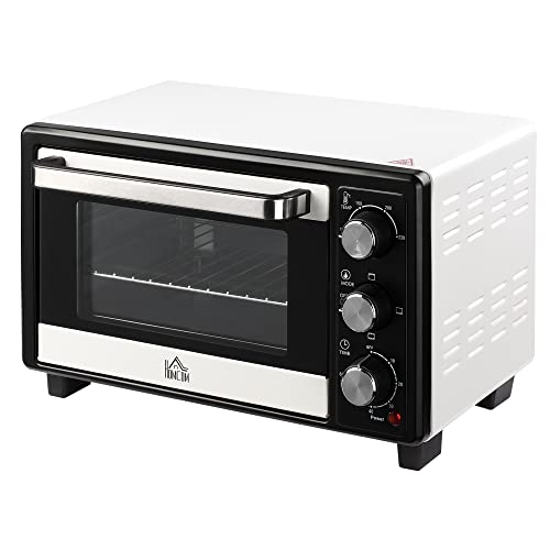 Forno Eléctrico HOMCOM | 16 L | 44 x 32 x 28.1 cm - Branco e preto HOMCOM - Eletrodomésticos de cozinha - 16 L, 44x32x28.1 cm, branco e preto