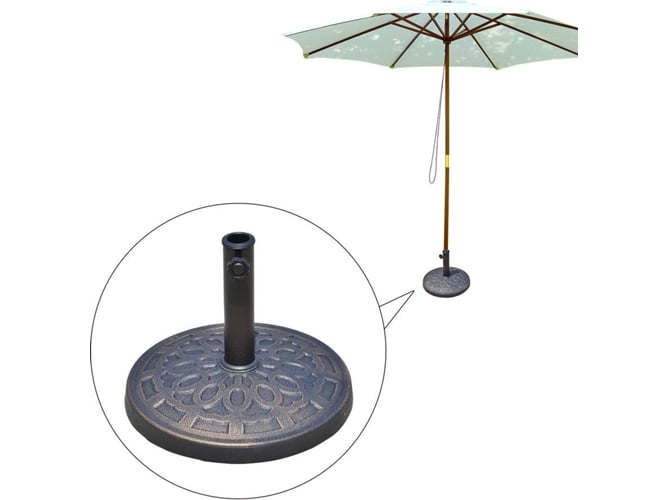 Base para Guarda-Sol OUTSUNNY 844-024 (Cinzento - Aço) Outsunny - Guarda-sóis e toldos de exterior - guarda-sol, cinzento, aço