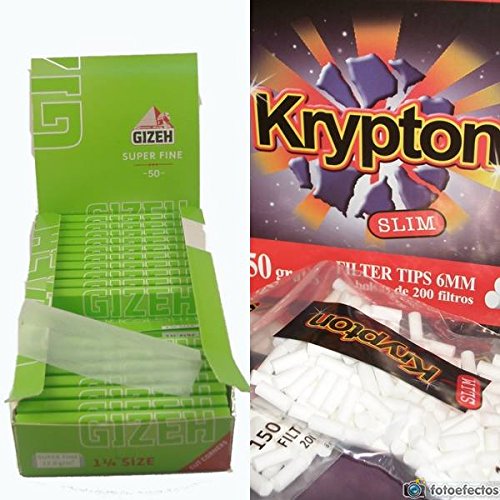 Papel de Fumar GIZEH Slim (25 Folhas) + 2.000 Filtros Gizeh / Krypton - Acessórios de fumar - slim, 25 folhas, 2000 filtros