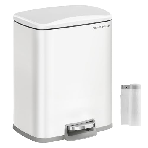 Caixote do Lixo SONGMICS Branco (Plástico - 40 x 32.5 x 41 cm) SONGMICS - Lixeiras e cestos de lixo - branco, plástico, 20 l, 40x32.5x41 cm
