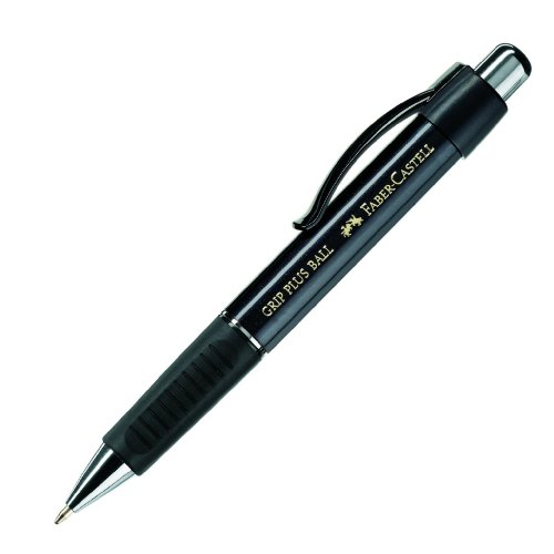 Esferográfica FABER-CASTELL Grip Plus Ball M Preto Faber-Castell - Canetas - mecanismo de pressão, clip, zona ergonómica, tinta indeleível