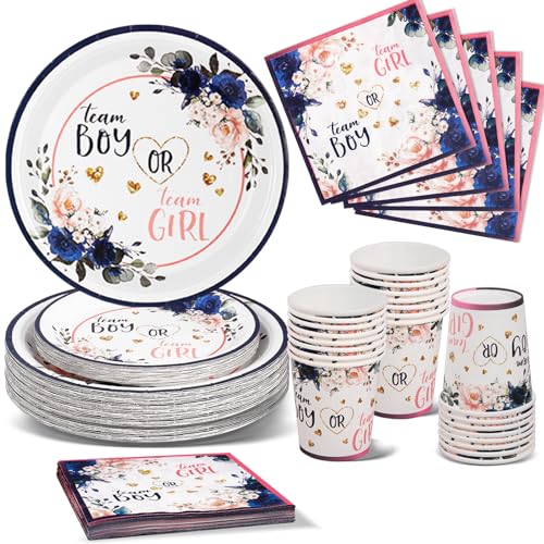 Conjunto de Refeição GENDER REVEAL (96 peças) Nkaiso - Kits de festa - conjunto, refeição, gender reveal, 96 peças