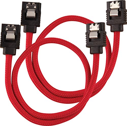 Cabo de Dados CORSAIR (SATA - 30 cm - Vermelho) Corsair - Cabos de armazenamento e transferência de dados - sata, 30 cm, vermelho, masculino-masculino