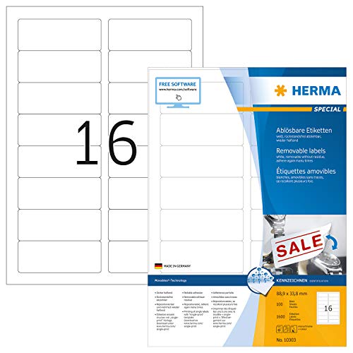 Herma Labels white 105x38 SuperPrint 1600 pcs. HERMA - Etiquetas e tags - branco, 1600 peças, superprint