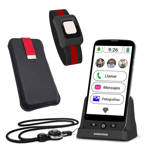 Smartphone Senior Swissvoice S510-C Azul Swissvoice - Peças de reposição para telemóveis - sénior, fácil de usar, base de carga segura, pulseira bluetooth