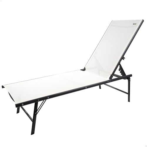 Espreguiçadeira AKTIVE 61105 (Branco - Poliéster) AKTIVE - Móveis de exterior - branco, poliéster