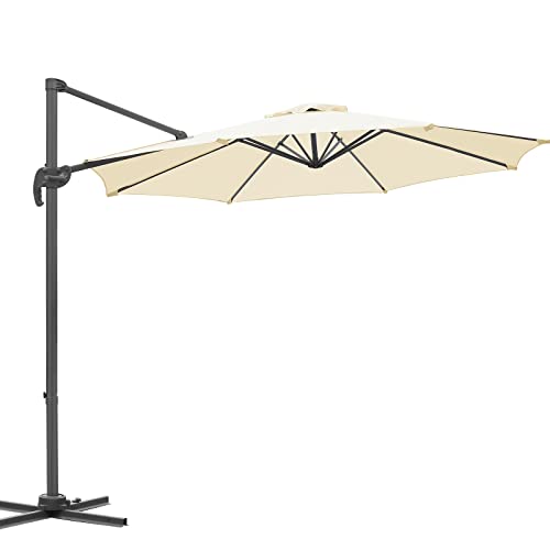 Guarda-Sol de Jardim LIFERUN com Suporte em Cruz (300 cm) LIFERUN - Móveis de exterior - guarda-sol, jardim, suporte, Cruz