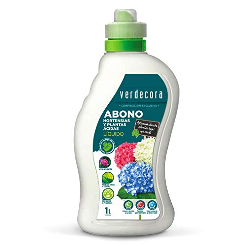 Verdecora - Fertilizante de flores para hortênsias e plantas ácidas 1 l Verdecora - Proteção para cabeça de rúgbi - fertilizante, hortênsias, plantas ácidas, nutrientes essenciais