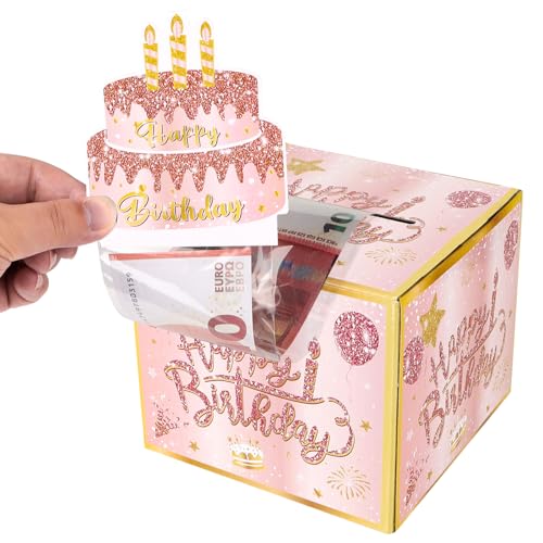 Conjunto de Presente para Aniversário GEBETTER GEBETTER - Porquinhos mealheiros e cofrinhos - caixa elegante, bolsas transparentes, plástico celofane, carta pastel