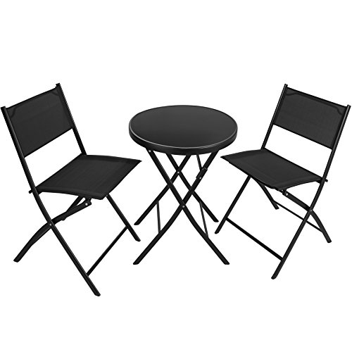 Conjunto de Jardim TECTAKE (Preto - Aço - 53x54.5x75 cm) TecTake - Móveis de exterior - preto, aço, 53x54.5x75 cm