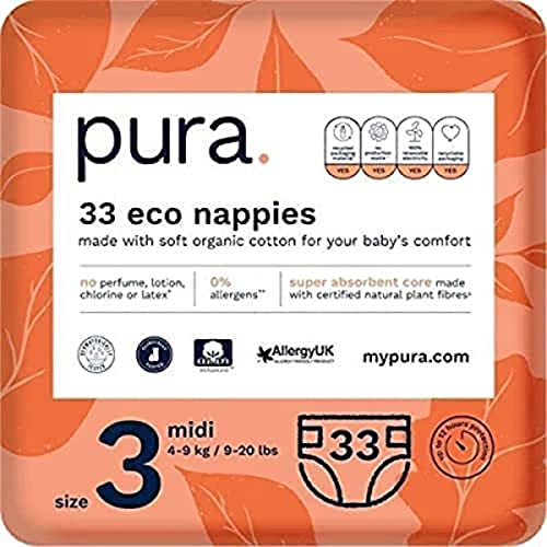 Fraldas PURA ECOLOGICAS (3) Talla 4-9 kg (33 unidades) mypura.com limited - Banho e corpo - eco, talla 4-9 kg, 33 unidades